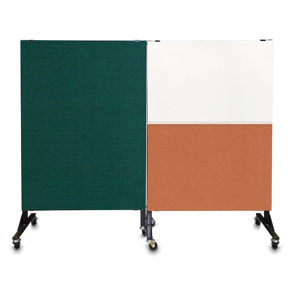 United Visual Products Enclosed Corkboard, 3 Door, 96"x48", 4" Fra, UV3427-BLACK-DBURGU UV3427-BLACK-DBURGU - main